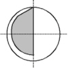 Engraving bit. Cross section halfened